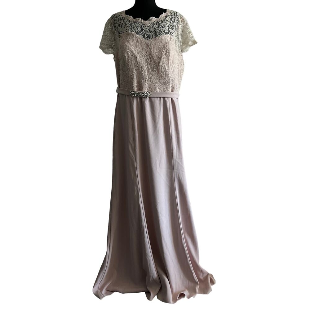 Jenny Packham Bridesmaid Dress Size 22 Blush Lace Top JP1001